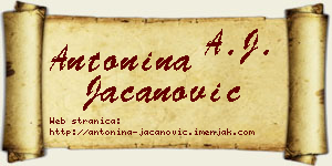 Antonina Jacanović vizit kartica